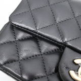 CHANEL シャネル A69900-Y04059 ミニクラシック チェーンショルダーバッグ マトラッセ ブラック 箱・保管袋有 25k1127-1