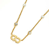 Christian Dior ディオール CDロゴ ラインストーン ネックレス アクセサリー ゴールドカラー 総重量約4.4g 箱有 25k565-1
