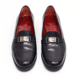 SalvatoreFerragamo フェラガモ レザー ロゴプレート SPORT ローファー 靴 7 1/2 25cm ブラック 箱有 yo372