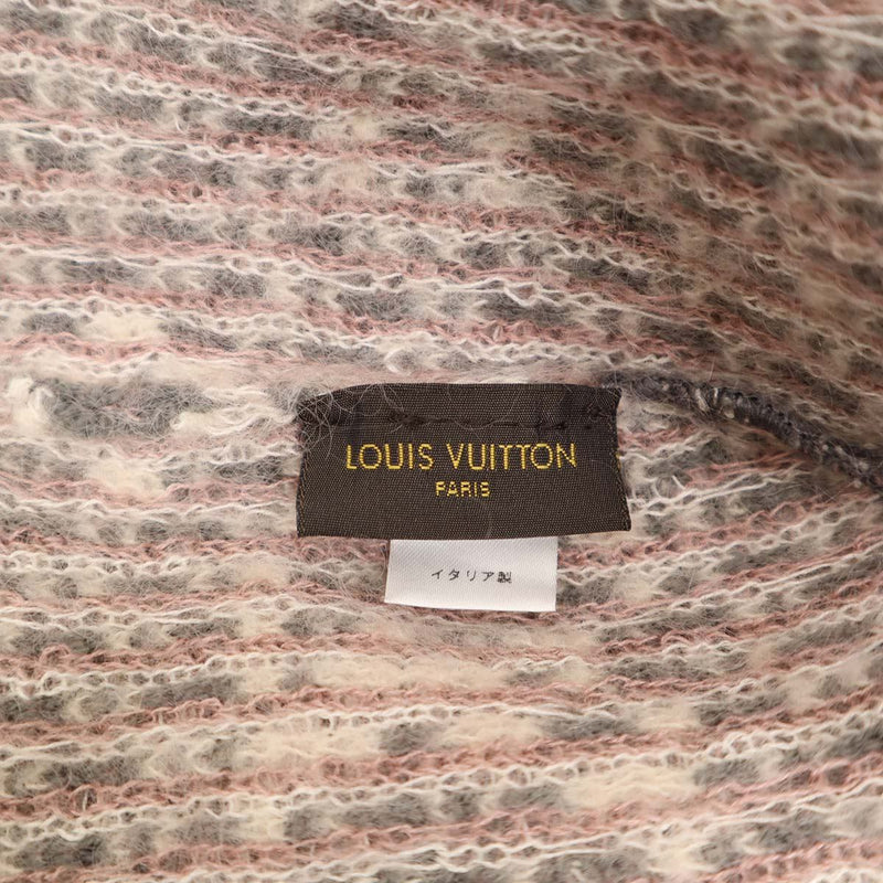 LV ルイヴィトン LOUIS VUITTON ニット帽 M75404 ピンク グレー 帽子 防寒 ウール モヘヤ シルク ナイロン M3633