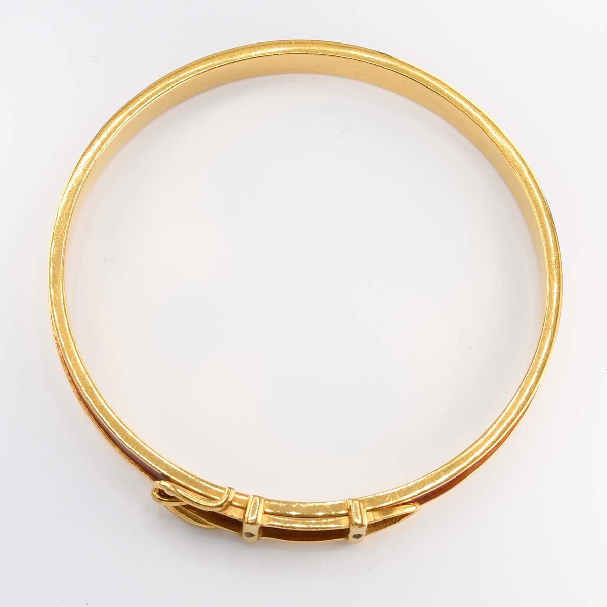 HERMES エルメス バングル ジャンピング レッド系 約24.2g ゴールド 