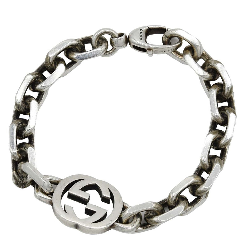 GUCCI グッチ インターロッキングG ブレスレット 17 Ag925 シルバー 約45g アクセサリー 箱有 24s931-2