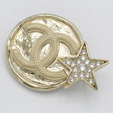 CHANEL シャネル B23 ブローチ ココマーク ラインストーン スター 星 アクセサリー 箱有 23k526-7