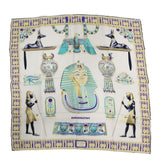 HERMES エルメス スカーフ カレ70 TUTANKHAMUN ツタンカーメン シルク100％ ホワイト系 服飾小物 H7461