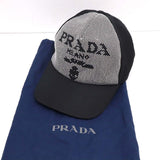 J296 PRADA プラダ スタッズ付 ベースボールキャップ 2HC179 2D0S Mサイズ ブラック ユニセックス 袋 J296