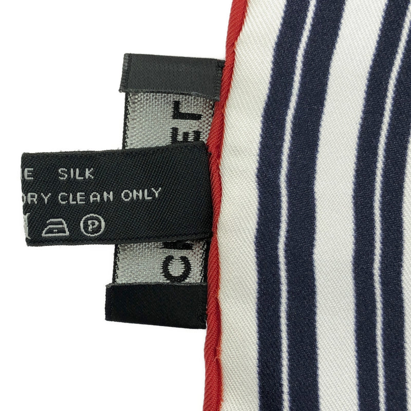 美品 CHANEL シャネル 大判 スカーフ ココマーク シルク100 ネイビー マルチカラー 箱有 H11524