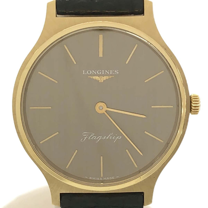腕時計 稼働 LONGINES ロンジン Flagship フラッグシップ 手巻き ブラウン系色文字盤 ベルト社外品 H14777