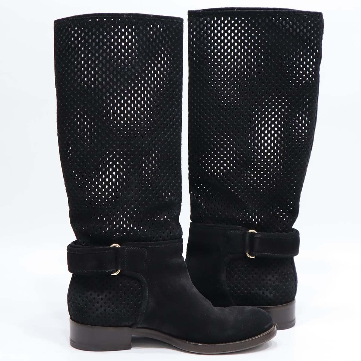 LV LOUIS VUITTON LV ルイヴィトン ロングブーツ 37 約23.5cm 黒