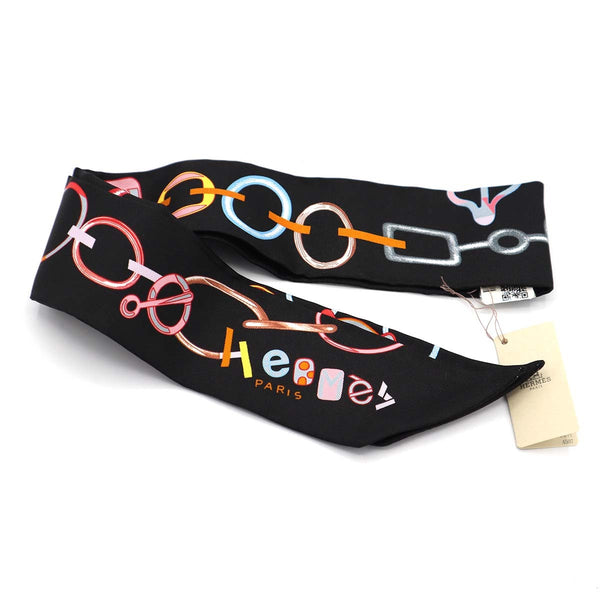 HERMES エルメス ツイリー DO RE BOUCLES ド・レ・ブックル シルク100% スカーフ 箱あり 25k970-7