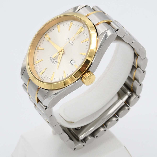 腕時計 稼働 OMEGA オメガ シーマスター アクアテラ コンビ 196.1113 クォーツ シルバー色文字盤 2025.9 電池交換済 箱有 M1399