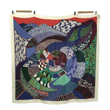 HERMES エルメス スカーフ カレ140 カレジュアン A Travers Champs 田園を通り抜けて カシシル ブルー系 服飾小物 H19205