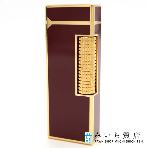 dunhill ダンヒル ガスライター US.RE24163 ローラー式 ボルドー ゴールドカラー 喫煙具 着火未確認 H2986