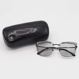 CHANEL シャネル フェイクパール サングラス 4235-H c.101/87 スクエア 度なし ケース有 25k639-1