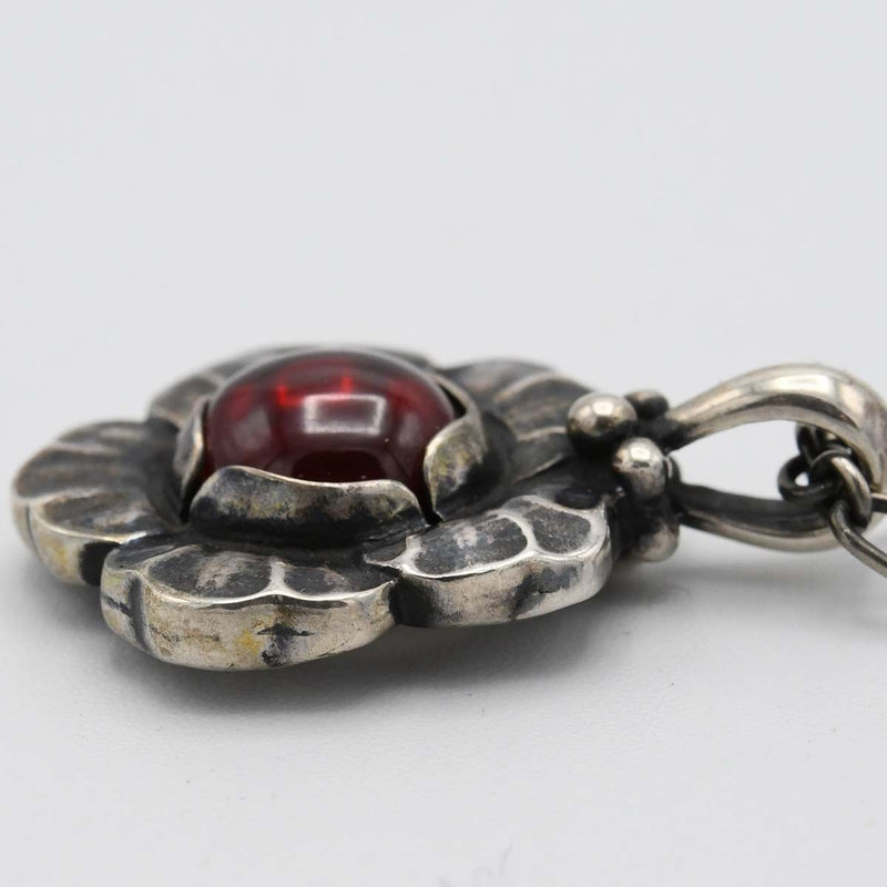 GEORG JENSEN ジョージジェンセン ネックレス 2002 イヤーペンダント ガーネット 925 約12.2g アクセサリー yo686