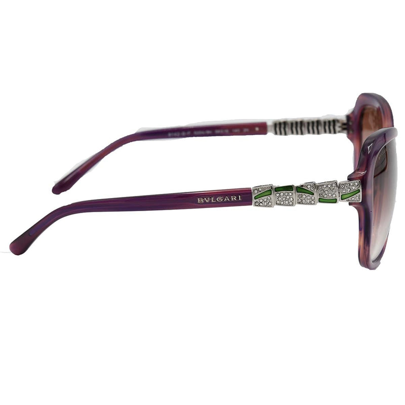 BVLGARI ブルガリ サングラス 8142-B-F 8254/8H パープル ラインストーン 度無し ケース付 H18660