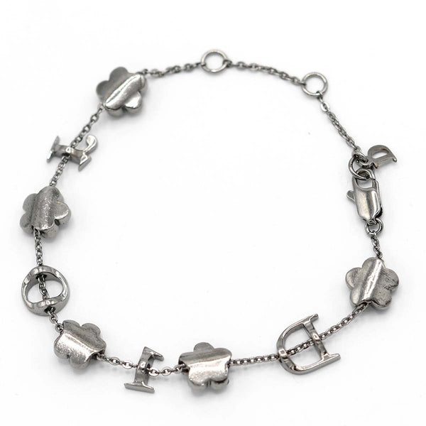 Christian Dior ディオール ブレスレット ブレス ラインストーン フラワー 花 ブラックシルバーカラー アクセサリー レディース 保管袋有 H2271