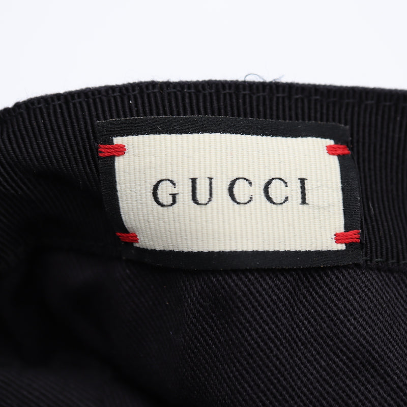 GUCCI グッチ キャップ M 58cm ラブ ロゴ ブラック 帽子 服飾小物 H20590
