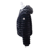 MONCLER モンクレール ダウンジャケット H29541A00015 5964D サイズ14A フェイクファー ブラック レディース H21907