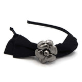 CHANEL シャネル カチューシャ カメリア リボン ブラック ヘアアクセサリー 髪飾り レディース gen92