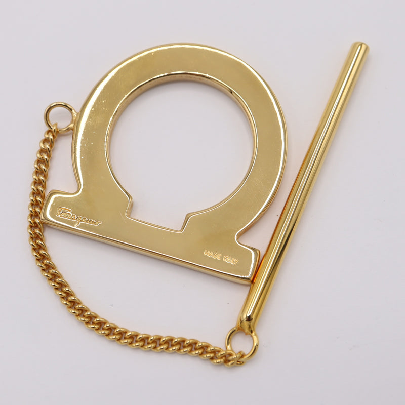 Salvatore Ferragamo サルヴァトーレフェラガモ スカーフリング ガンチーニ スカーフ留め ゴールドカラー 箱有 H6833