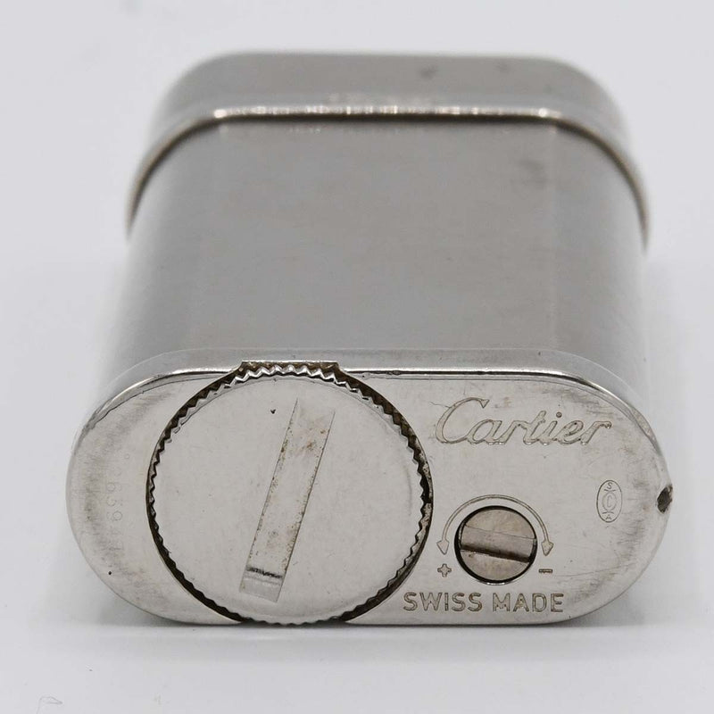 Cartier カルティエ ゴドロン ガスライター シルバーカラー オーバル型 喫煙具 着火未確認 eco1437