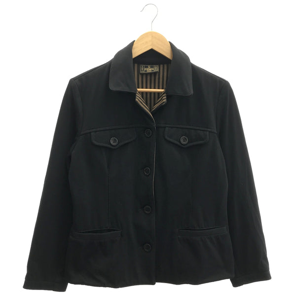 FENDY フェンディ ジャケット ぺカン ブラック アウター サイズ42 レディース 服 ok967