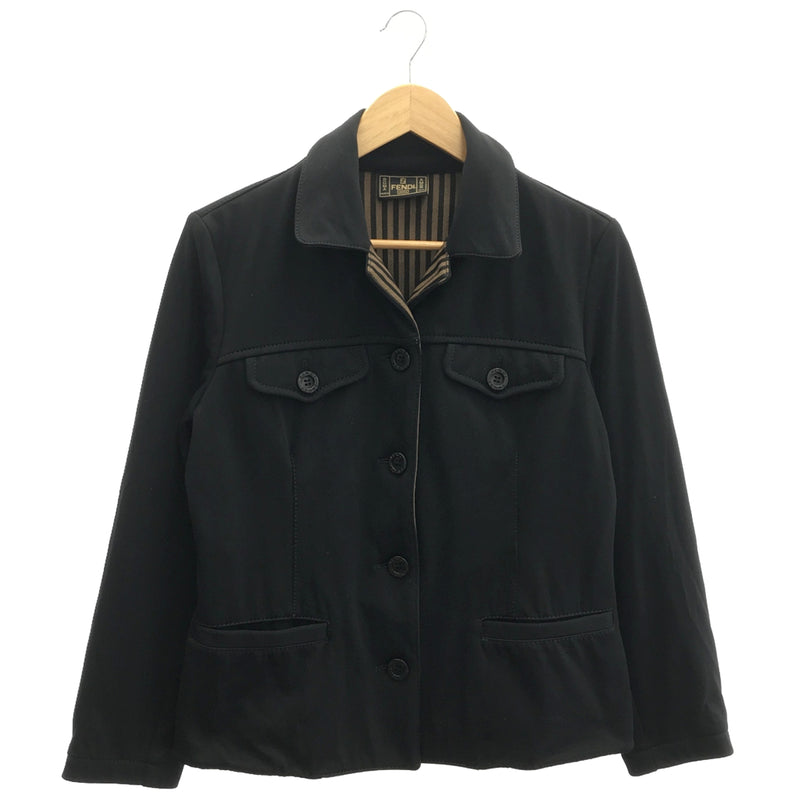 FENDY フェンディ ジャケット ぺカン ブラック アウター サイズ42 レディース 服 ok967