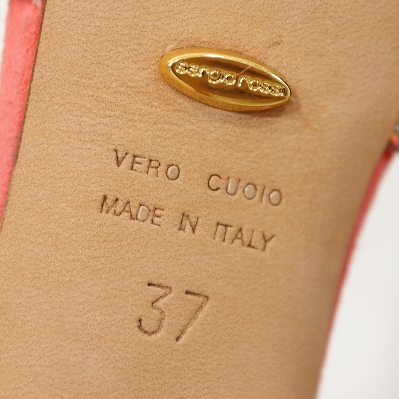 Sergio Rossi セルジオロッシ ピンヒール 37 23.5cm マーメイド ラインストーン ピンク レディース 箱袋有 H8339