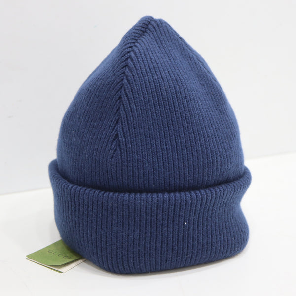 GUCCI グッチ GGパターン ラメベレー帽 青 ブルー Mサイズ 巾着つき