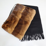 FENDI フェンディ キャンディストール マフラー カシミア ミンク CA0195028 ブラック系 保管袋有 H16896