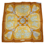 HERMES エルメス カレ45 TSUBAS 鍔 オレンジ シルク100％ 服飾小物 箱 ok1826