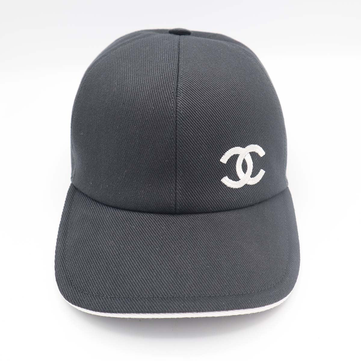 CHANEL シャネル キャップ 帽子 デニム コットン ブラック レディース