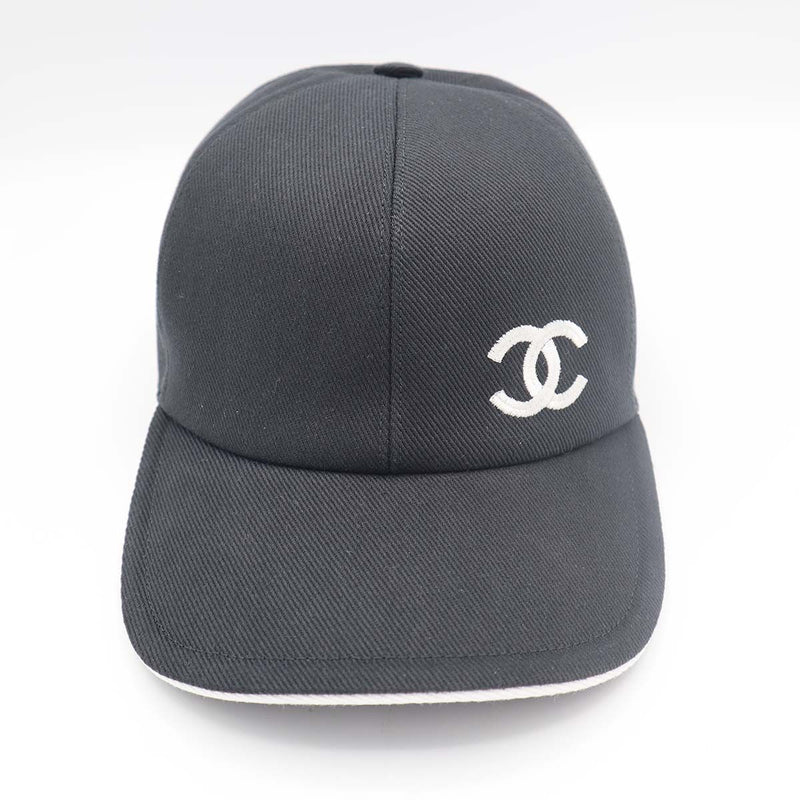 CHANEL シャネル キャップ 帽子 デニム コットン ブラック レディース 箱有り H20789