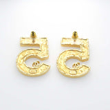 CHANEL シャネル ピアス No.5 ナンバーファイブ B23S ココマーク 黒/ゴールドカラー 箱あり 25k628-1