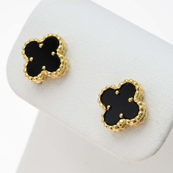 仕上済 VanCleef&Arpels VCA ヴァンクリーフ&アーペル ピアス スイートアルハンブラ オニキス 750 3.4g アクセサリー 箱有 H14949