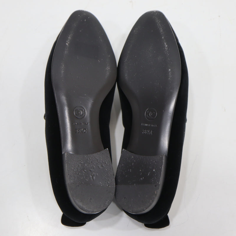 CHANEL シャネル G31651 オペラシューズ フラットシューズ ベロア 38 1