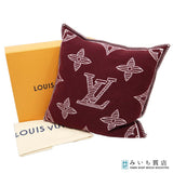 LOUIS VUITTON ルイヴィトン LV M79362 クッション モノグラム シャドウ ウール カシミヤ混 エンジ 保管袋・箱 25s1337-2