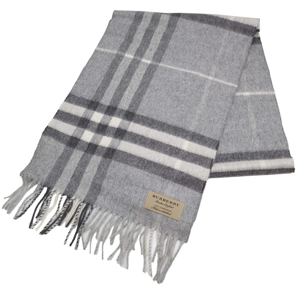 未使用 BURBERRY バーバリー マフラー 3994165 カシミア100％ ペールグレーチェック 服飾小物 箱あり H18561-1