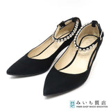 FOXEY フォクシー パンプス ビジューストラップ ポインテッドトゥ 36・1/2  約23.5cm ブラック スエード 靴 H24960-2