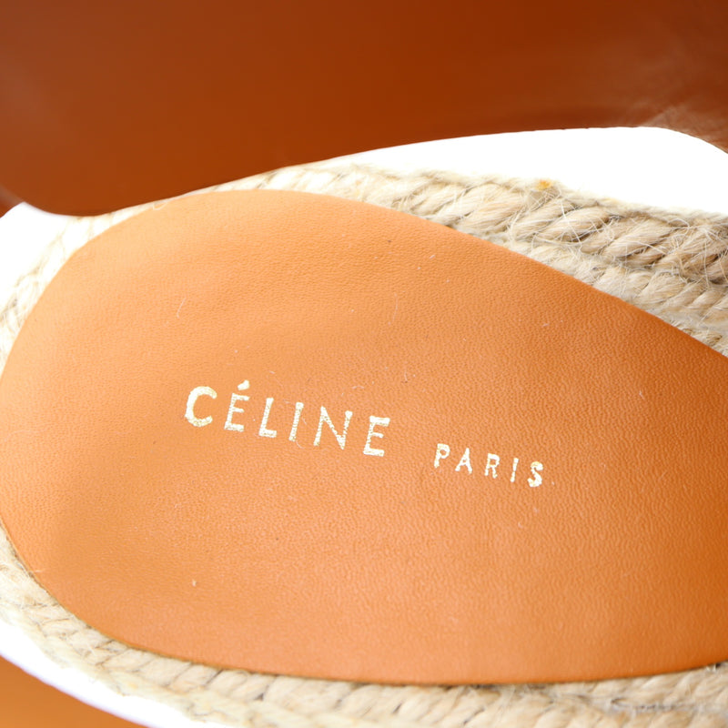 CELINE セリーヌ エスパドリーユ ウェッジソール サンダル ブラウン系 レザー サイズ37 レディース H20098