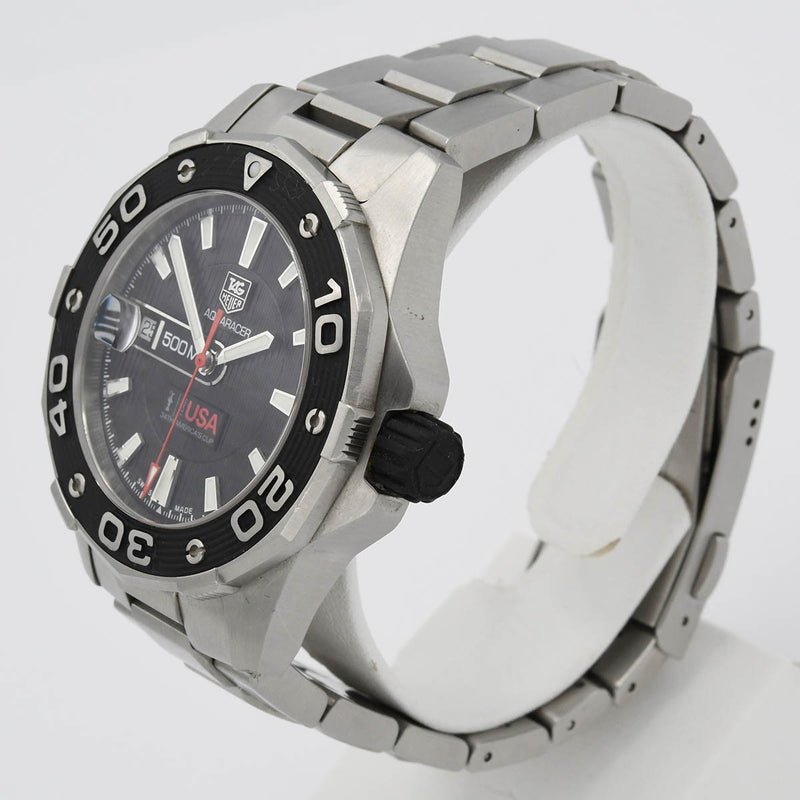 稼働 腕時計 TAG HEUER タグ・ホイヤー アクアレーサー アメリカズカップ記念モデル WAJ2118 自動巻き ケース劣化 22k1-1