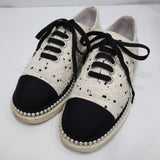 CHANEL シャネル スニーカー ツイード G32357 37C 約24cm ホワイト ブラック 26k1035-3
