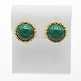 仕上済 VanCleef&Arpels ヴァンクリーフ&アーペル VCA ペルレ クルール ピアス Au750 マラカイト 9.3g ケース・保証書 24k703-1