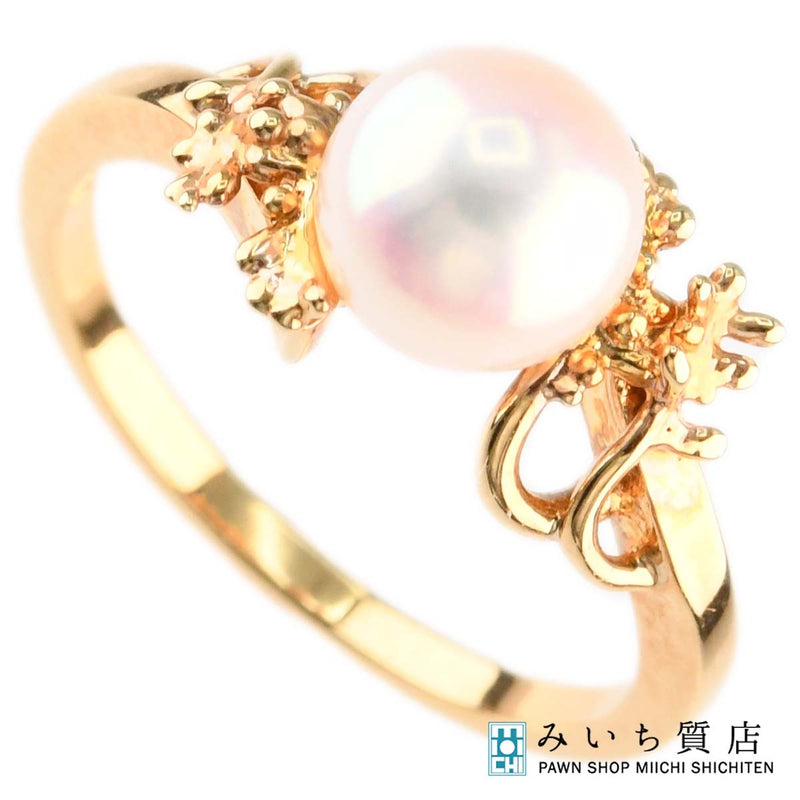 仕上げ済 TASAKI タサキ リング 10.5号 K18 パール 6.8mm 3.5g アクセサリー 30k372-117