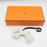HERMES エルメス バディチャーム 犬 水色系 バッグチャーム キーホルダー 26k813-5