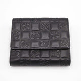 CHANEL シャネル 財布 アイコン ラムスキン 二つ折り 型押し Wホック ココマーク 黒 8番代 ギャラあり H18894