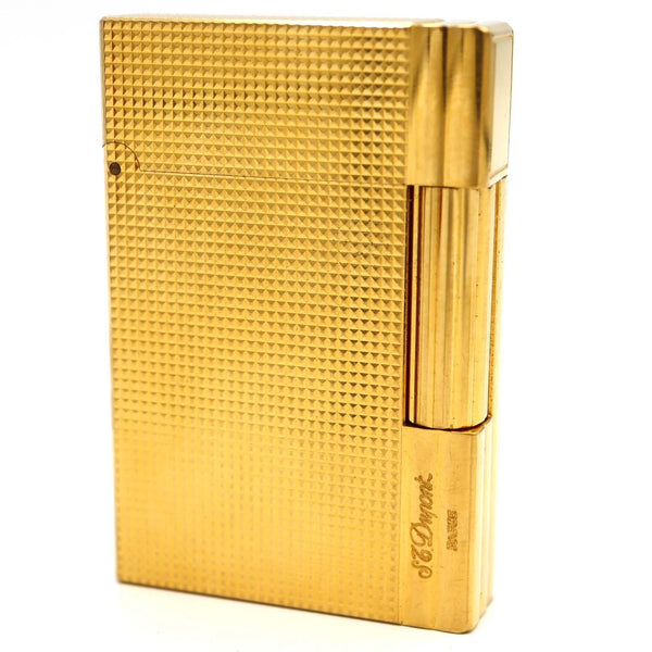 S.T. Dupont デュポン ガスライター ギャッツビー ゴールドカラー ダイヤモンドヘッド ローラー式 着火未確認 24k410-2