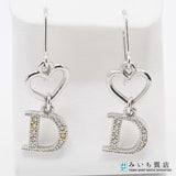 Christian Dior ディオール フック ピアス ハート ラインストーン シルバーカラー レディース H22795