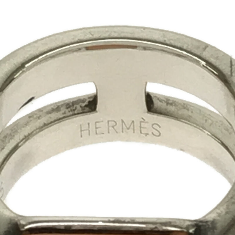 HERMES エルメス メドール リング 9号 ムーンストーン ダイヤ シルバー 925 #51 約10.6g アクセサリー eco1111