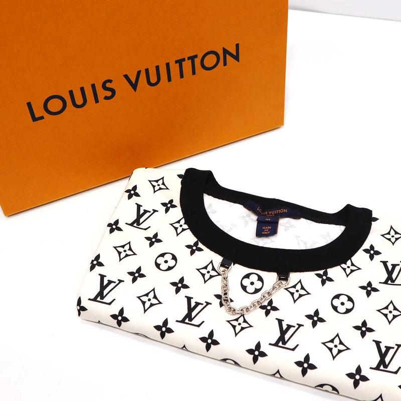 LOUIS VUITTON ルイヴィトン Tシャツ Mサイズ CA36929 モノグラム メンズ 白 チェーン付き H20817